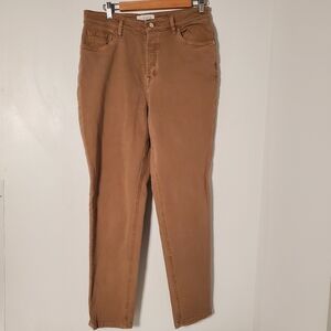 VIOLETA by MANGO Sz 10 STELLA High Waist Button Fly Tan Denim Jeans Straight 29"